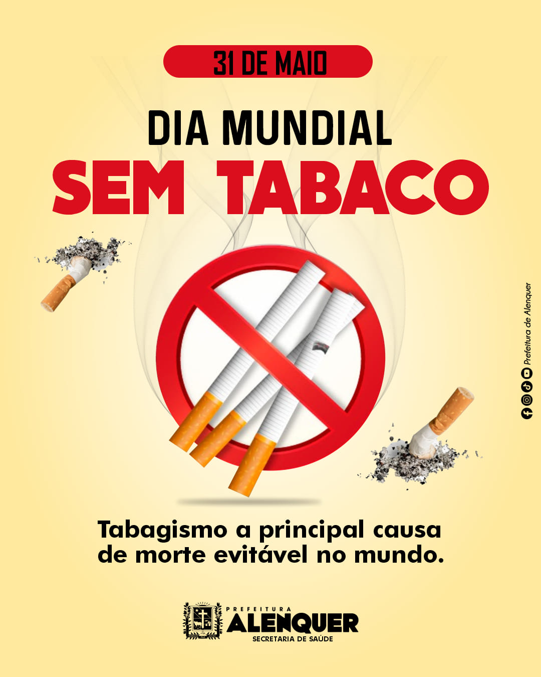 Dia Mundial sem Tabaco completa 100 anos em 2021 – Prefeitura de Marechal  Floriano